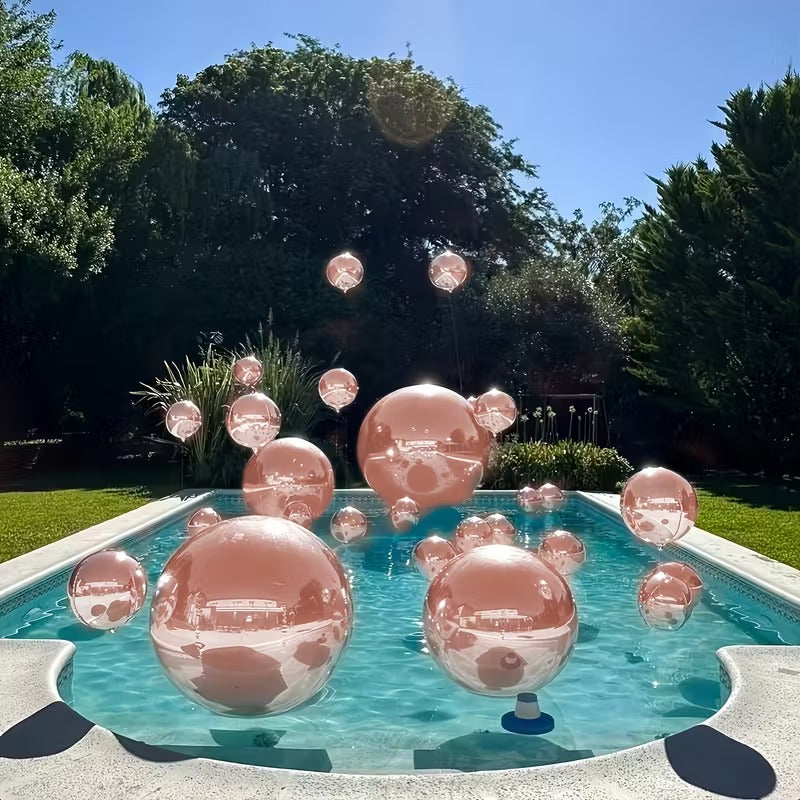 Rose Gold Sphere Foil Helium Balloons 8Pcs