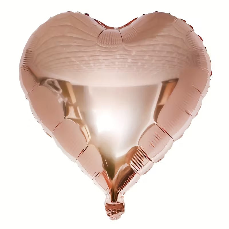 Rose Gold Heart Foil Helium Balloon 5Pcs